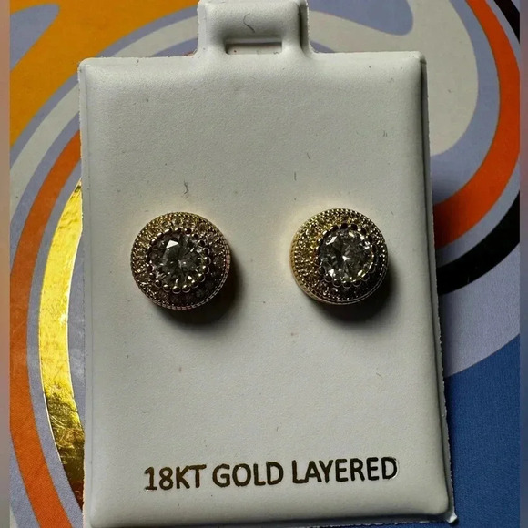 Faux Diamondf Earrings New - Picture 1 of 5